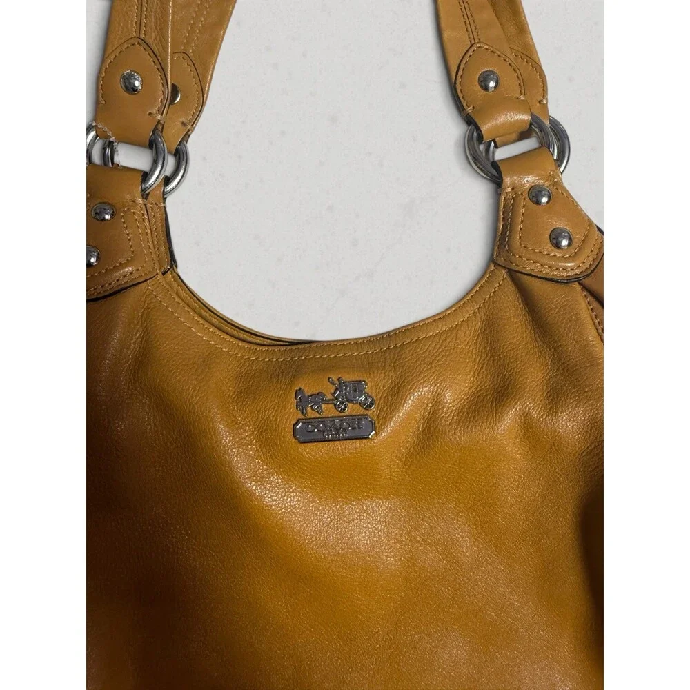 Coach Vintage MADISON MAGGIE Brown Leather Shoulder Bag Purse Y2k Satchel